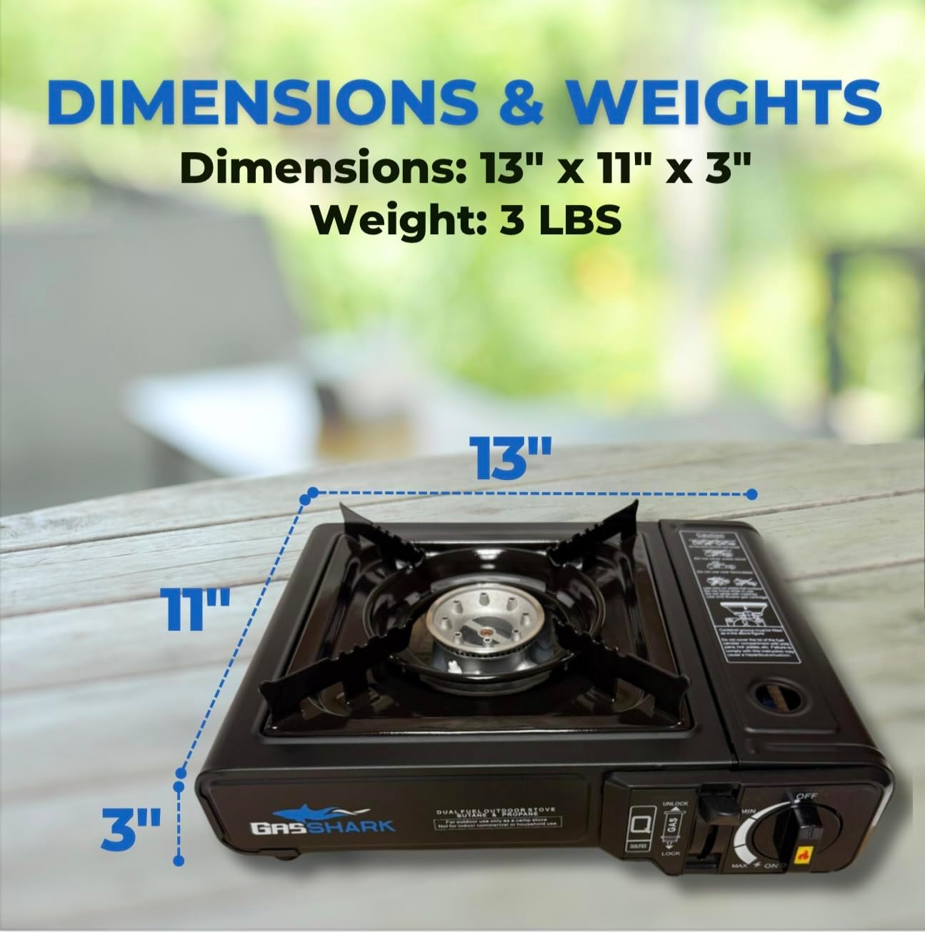 Dual Fuel Propane or Butane Portable Stove | 12,000 BTUs