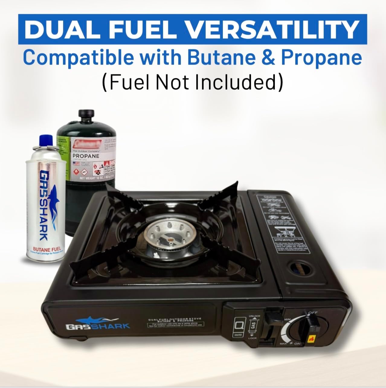 Dual Fuel Propane or Butane Portable Stove | 12,000 BTUs