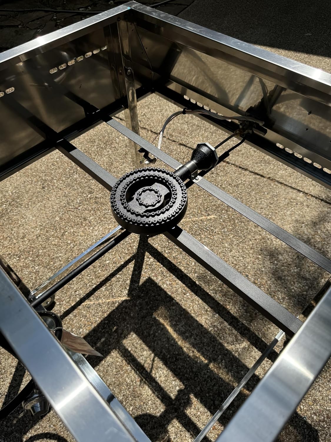 Gas Shark 6 Container Pan Outdoor Steam Table Food Warmer Cart