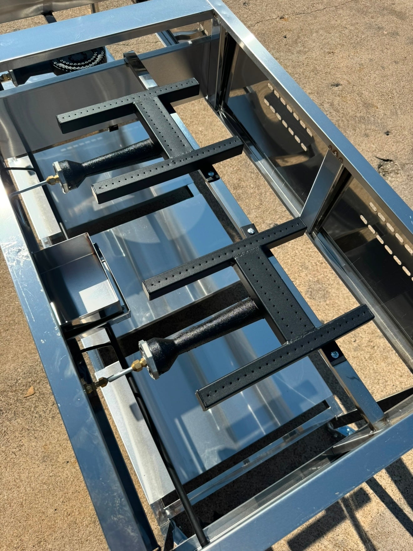 36” x 22” Griddle Flat Top Food Taco Cart w/ 2 Tank Large Deep Fryers