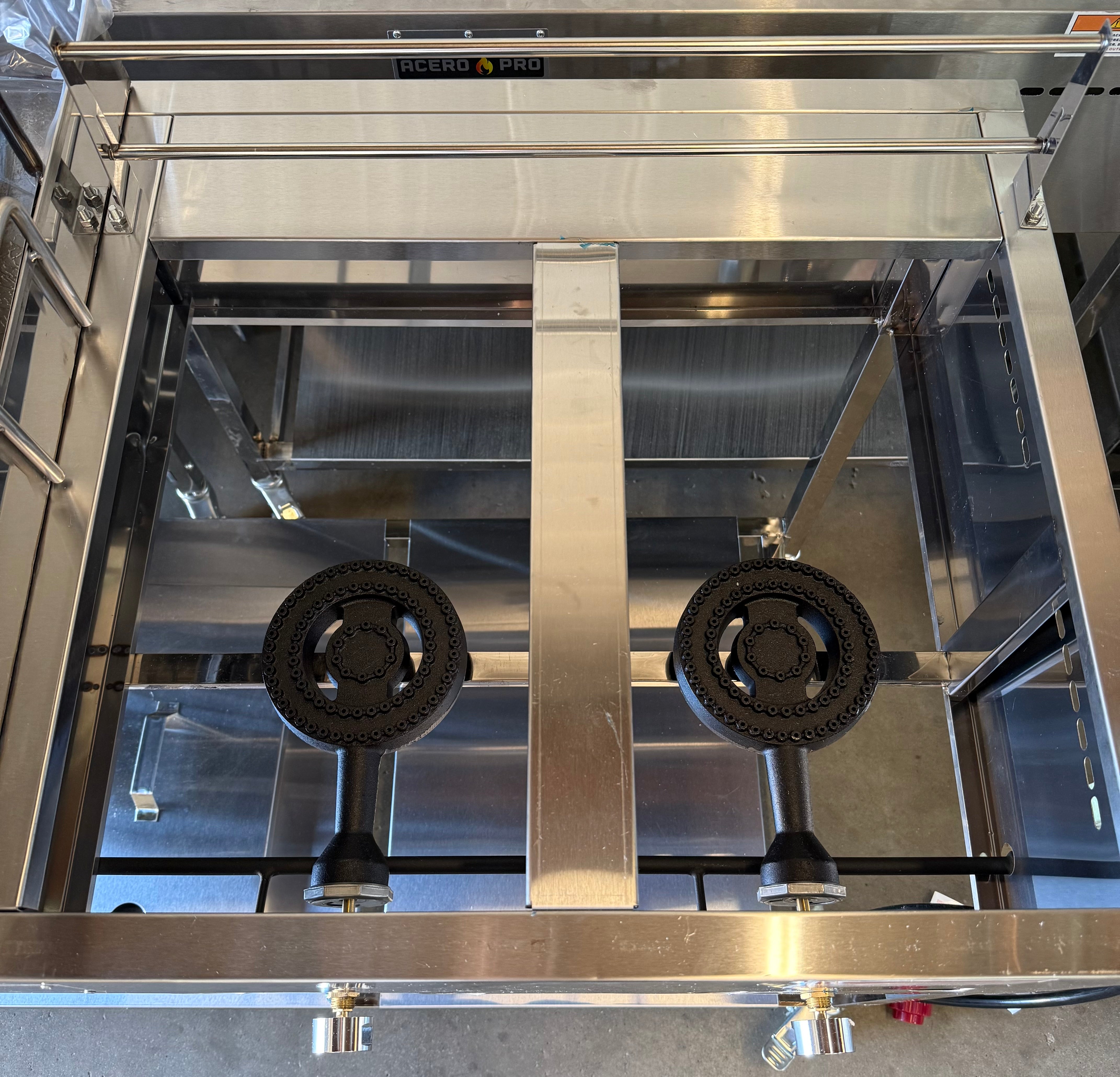 36” x 22” Griddle Flat Top Food Taco Cart w/ 2 Tank Large Deep Fryers