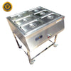 6 Container Food Warmer Steam Table Cart