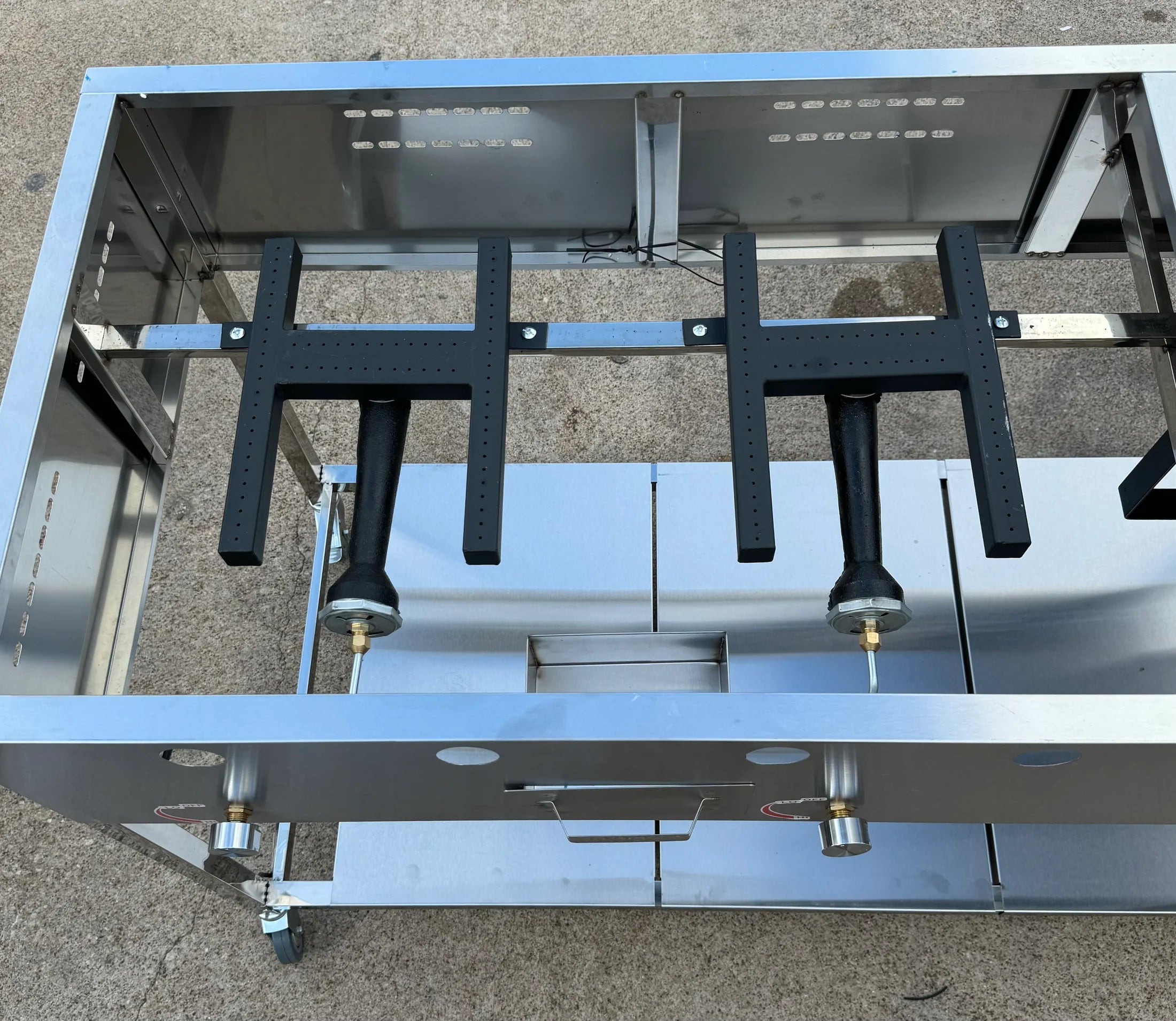 36” x 22” Griddle Taco Cart with 3 Pan Steam Table