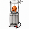Propane Turkey Fryer Cart | Wheel Crank Basket Lift | Portable 4 Wheels | 5 Gallon Max Fill | Fry Turkey up to 14 LBS | Stainless Steel | Fryer for Thanksgiving | Accessories Included | Patent Pending