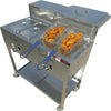 Heavy Duty Deep Fryer Cart | 30 lb 3 Gallon Single Tank | 2 Pan Steam Table | 2 Fryer Baskets