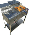 Deep Fryer Cart with 30 lb 3.5 Gallon Single Tank | Stainless Steel