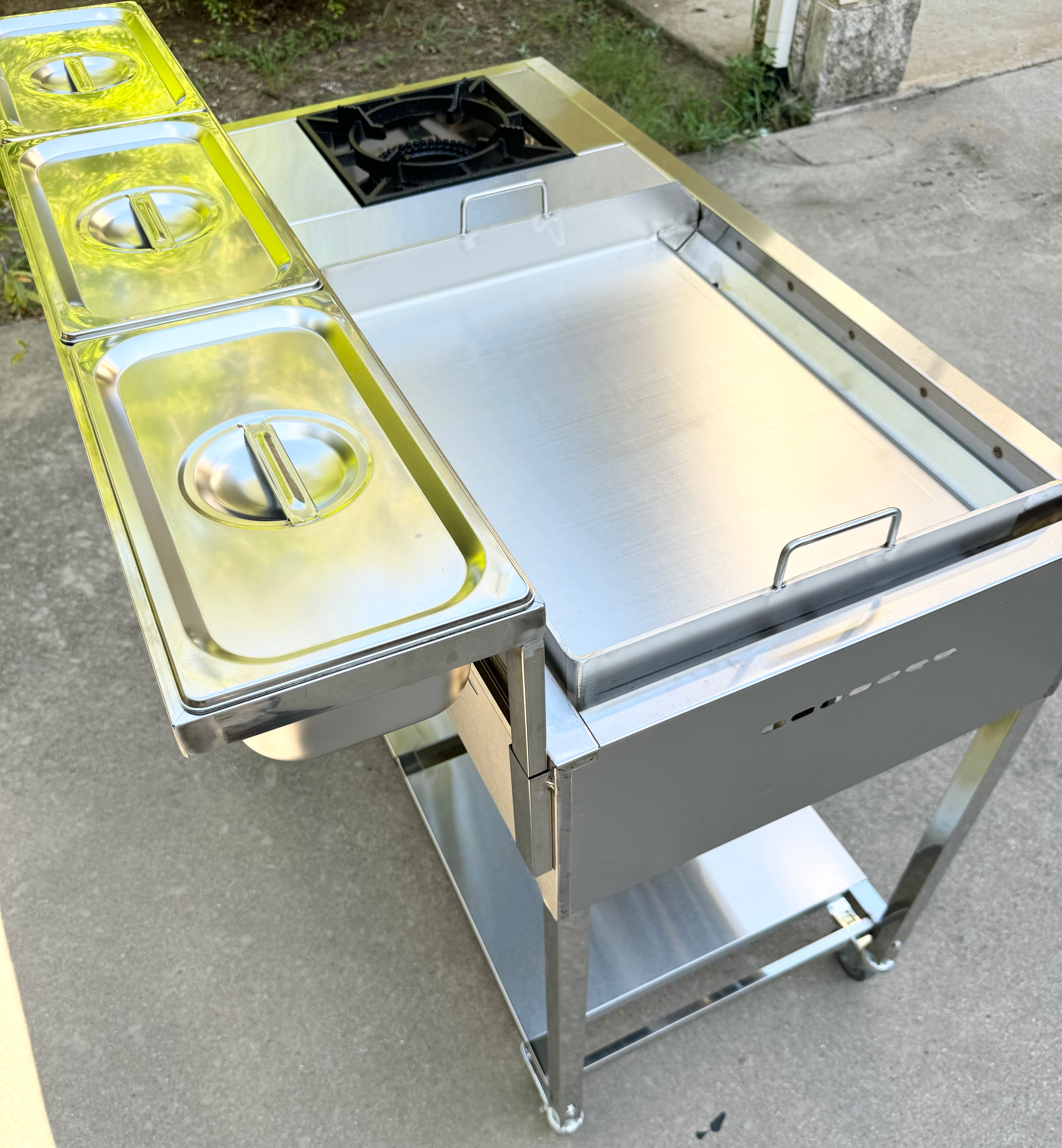 20” Griddle & Stove 2-in-1 Taco Griddle Cart