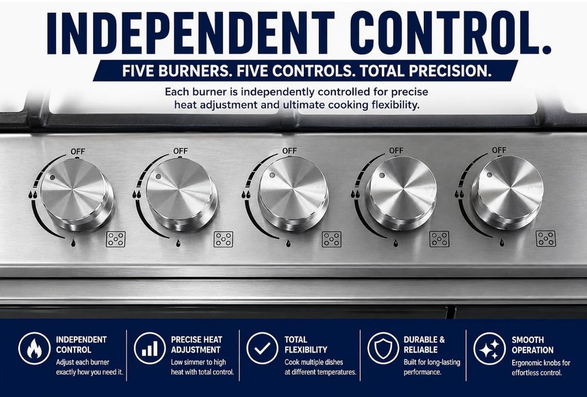 5 Burner Stove Propane Cart | Mobile Cooking Food Cart | 304 Stainless Steel | 4 Wheels Portable | 36,000 BTU Total | Outdoor Cooking Station | CSA Approved | Catering, Vending, Backyard, and More