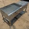 36” x 22” Griddle Flat Top Food Cart with 6 Pan Steam Table